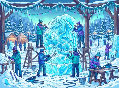 Carving An Ice Dragon