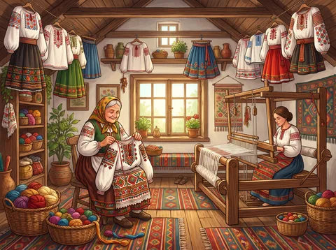 Embroidery and Weaving in an Attic Workshop