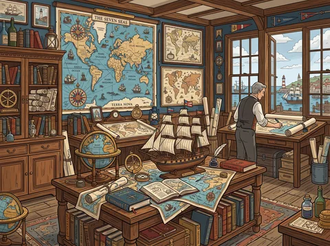 Mapmaker's Study by the Harbour