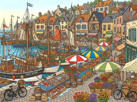 French Harbor Morning Fish Market