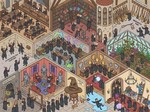 Magical Academy Cross-Section View