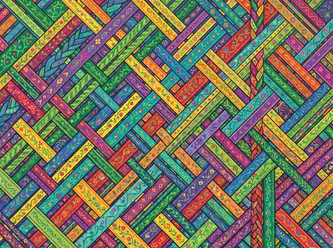 Woven Ribbon Floral Pattern