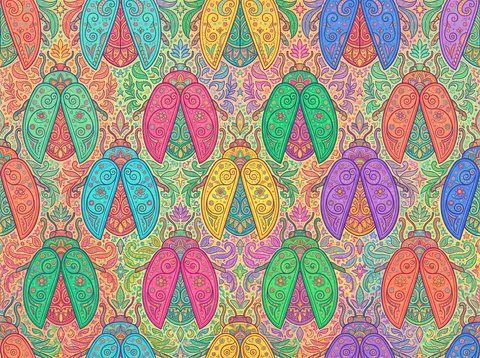 Colorful Beetle Wing Pattern