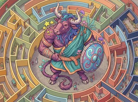 Minotaur Guarding the Heart of the Labyrinth