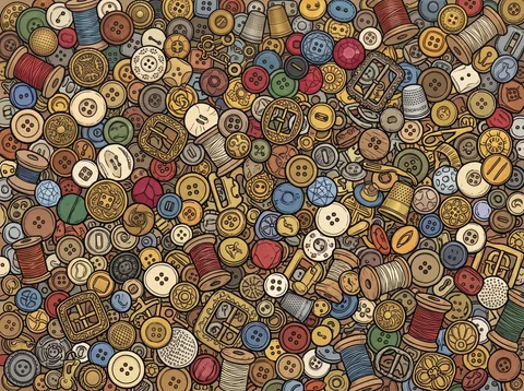 Antique Buttons and Sewing Notions