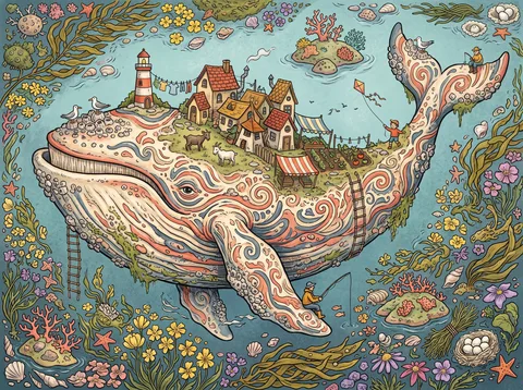 Whale with a Village on Its Back