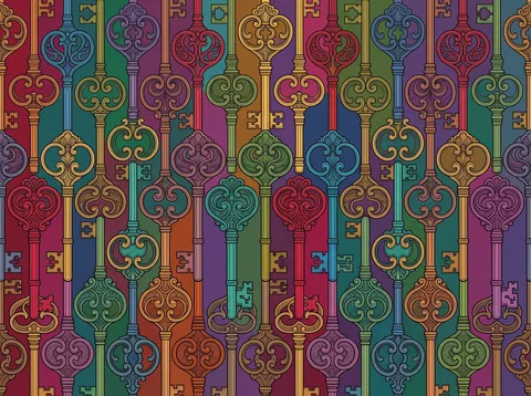 Ornate Antique Keys Pattern