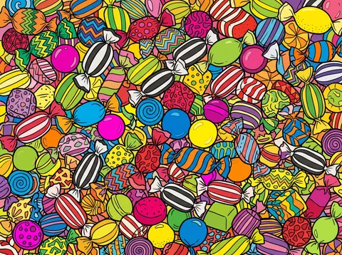 Boiled Sweets in a Colorful Heap