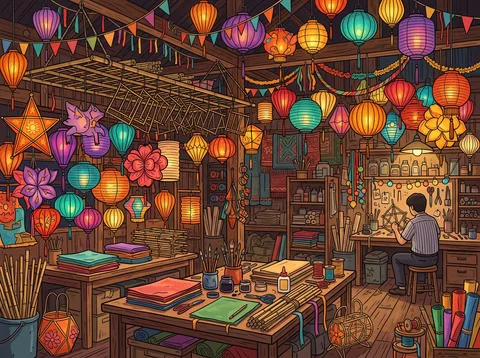 Figure Assembling Lantern in Wor