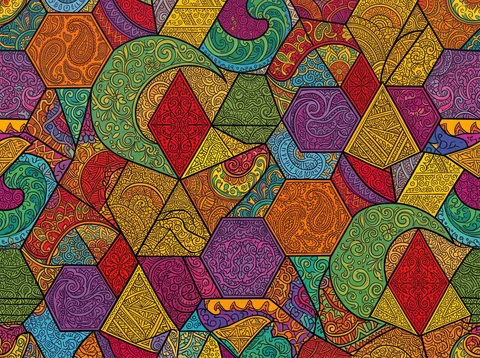 Patchwork Quilt Geometric Design