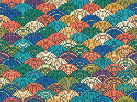 Colorful Overlapping Scale Pattern