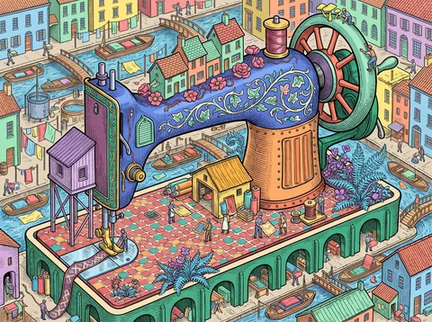 Sewing Machine Wharf on the Canal Quarter