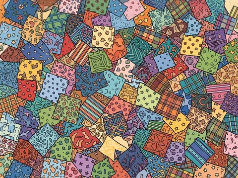Patchwork of Quilting Fabric Scraps