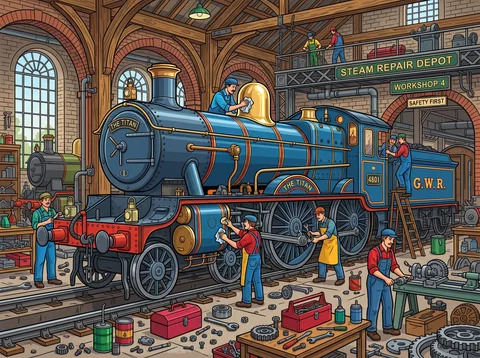 Mechanics Restoring A Steam Locomotive