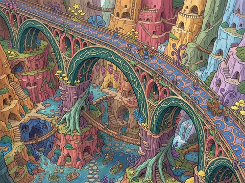 Living Viaduct Across the Colourful Ravine