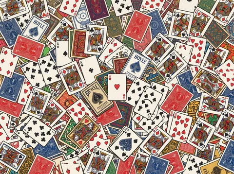 Heap of Scattered Playing Cards
