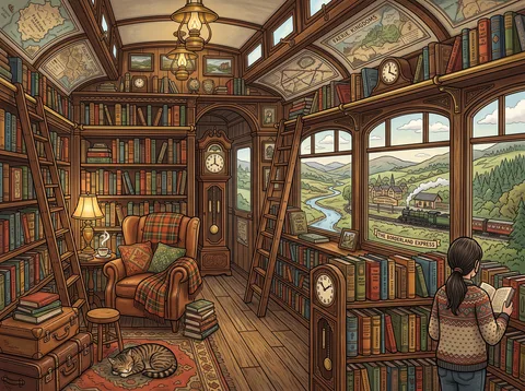 Person Browsing Railway Carriage