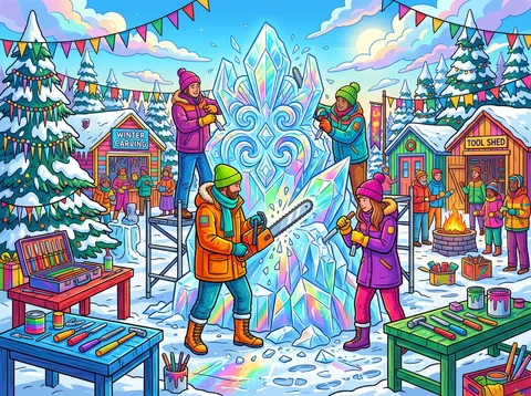 Winter Carnival Ice Sculpting