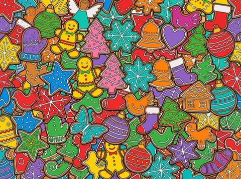Frosted Holiday Cookies Piled High