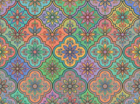 Quatrefoil Flower Tile Mosaic