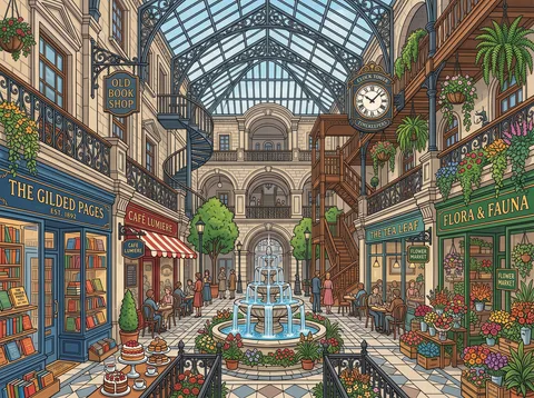 Glass-Roofed Shopping Arcade