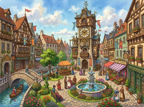 Clock Tower Plaza with Gardens