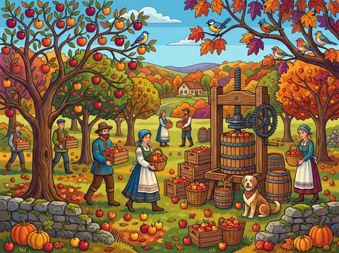 Autumn Apple Orchard Harvest