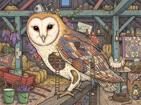 Barn Owl in the Old Hayloft