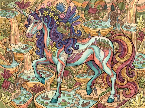Unicorn of the Waterfall Spring Grotto