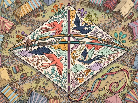 Painted Kite Waiting in the Launch Fair