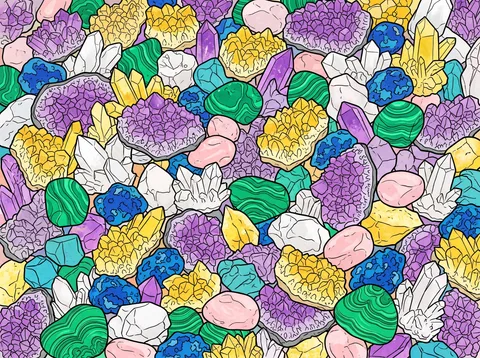 Colorful Mineral Specimens Pile