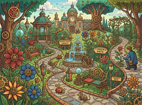 Figure Tending Mechanical Garden