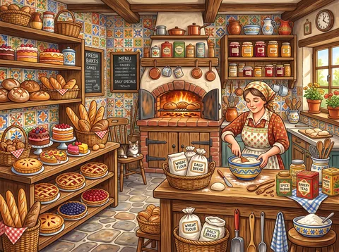 Cozy Bakery Filled with Fresh Bread