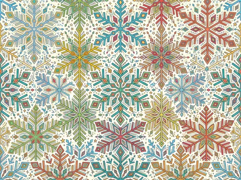 Ornamental Snowflakes in Bold Colors