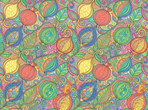 Pomegranate Vine Repeat Pattern