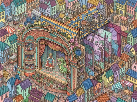 Puppet Theatre in the Cobbled Town