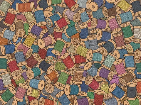 Wooden Thread Spools in Every Color