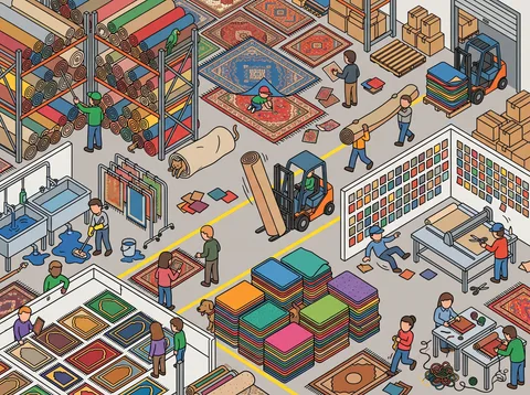 Carpet and Rug Warehouse Floor