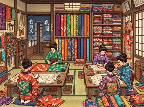 Kimono Fabric Cutting Workshop
