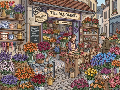 Florist Shop Filled with Flowers