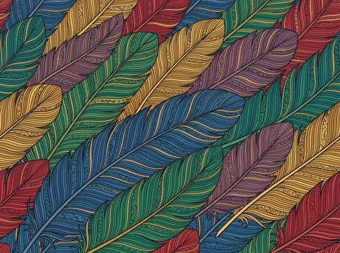 Layered Feathers in Jewel Tones