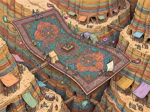 Flying Carpet Above the Striped Canyon
