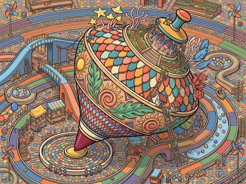 Spinning Top at the Heart of the Playground