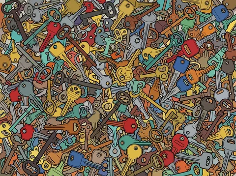 Mismatched Keys Piled Together