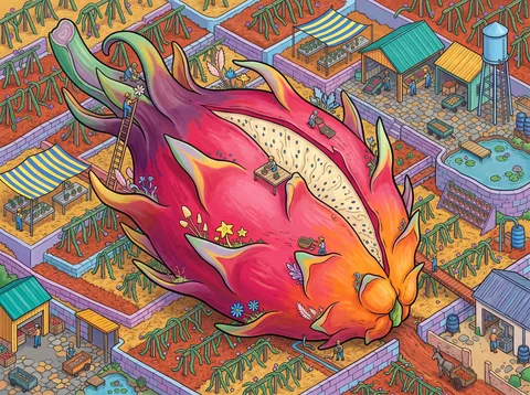 Dragonfruit Orchard on the Terraced Farm