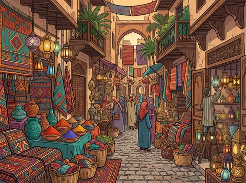 Lantern and Rug Bazaar Lane