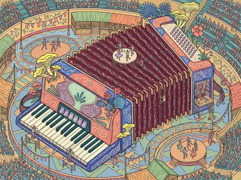 Painted Accordion in the Dance Arena