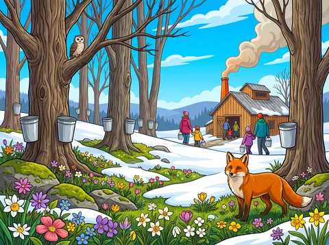 Maple Sugaring Grove In Spring