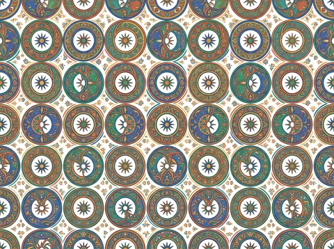 Sun and Moon Medallion Tiles