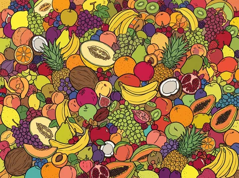 Overflowing Pile of Mixed Fruit